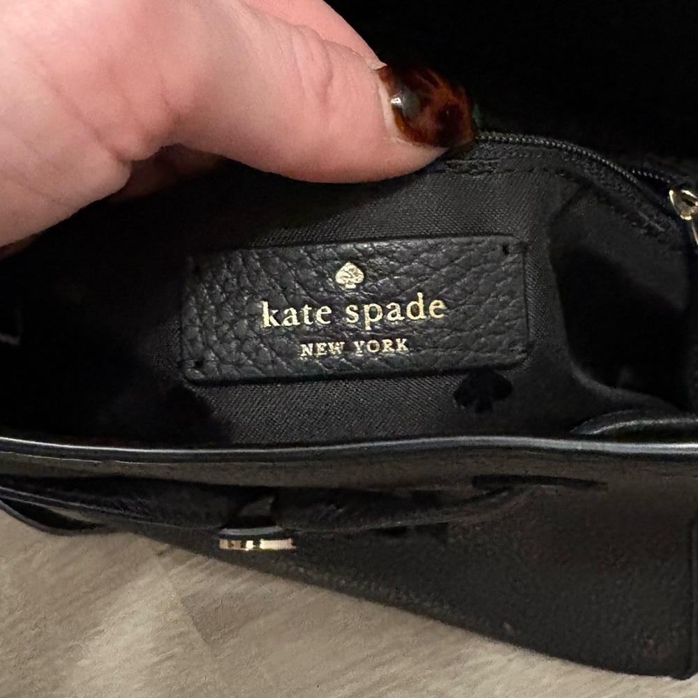 Kate Spade | Black Leila Medium Flap Pebbled Leather Backpack - Picture 2 of 5